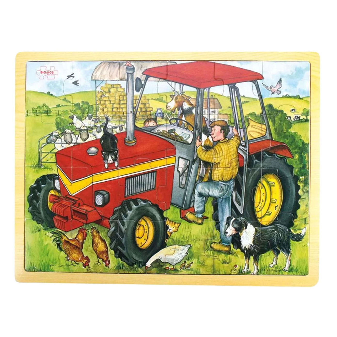 Bigjigs Holzpuzzle Traktor - 20 Teile.
