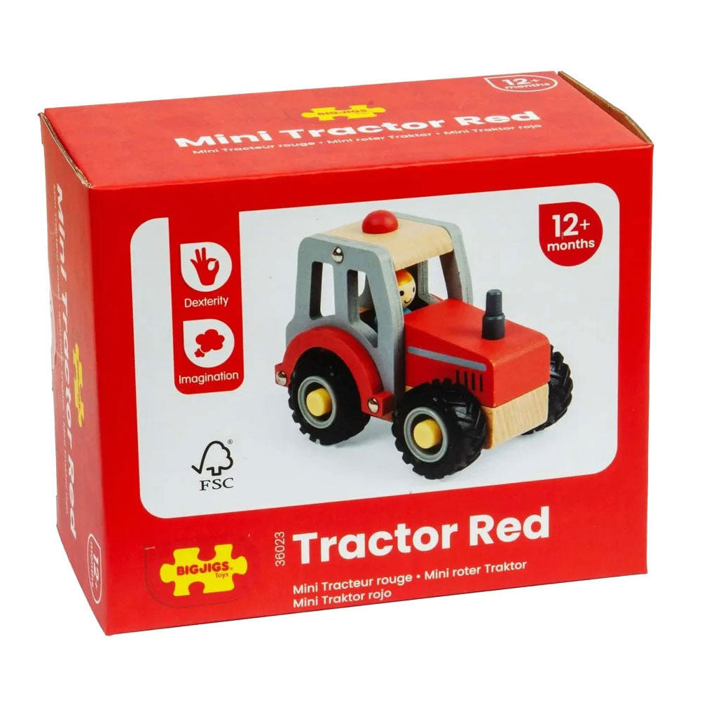 Bigjigs hölzerner roter Traktor