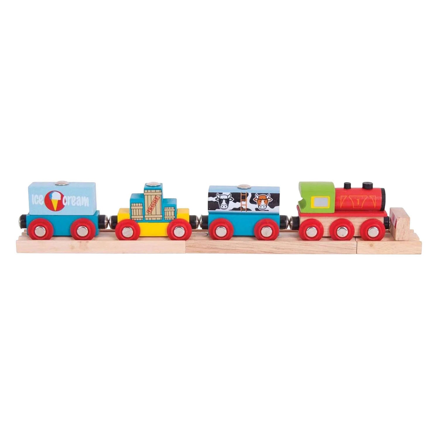 Bigjigs hölzerner Güterzug – 9-tlg.