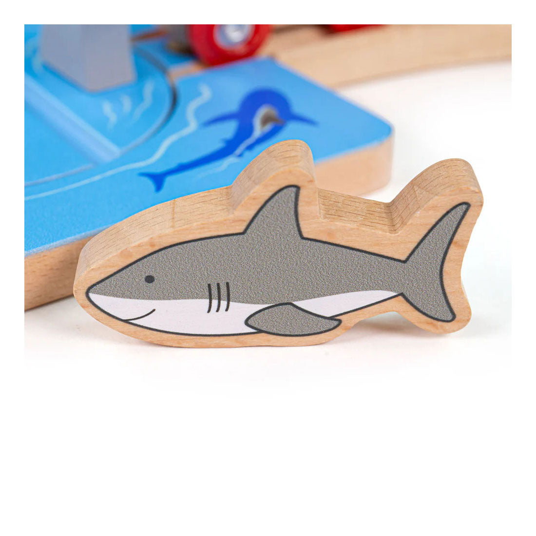 Bigjigs Holzschienen - Hai-Angriff - 4 Stk.