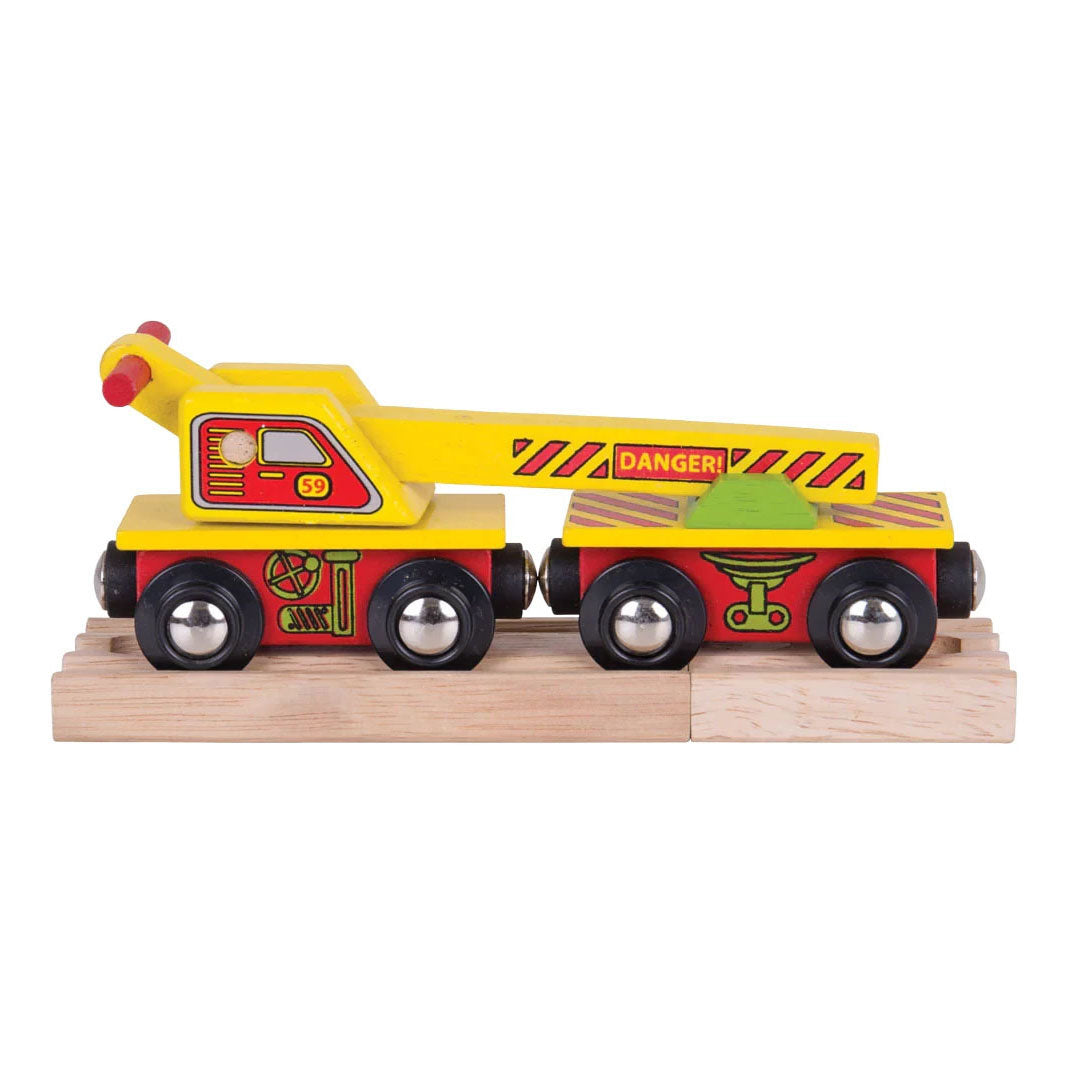 Bigjigs hölzerner Kranwagen – 4 Stück.