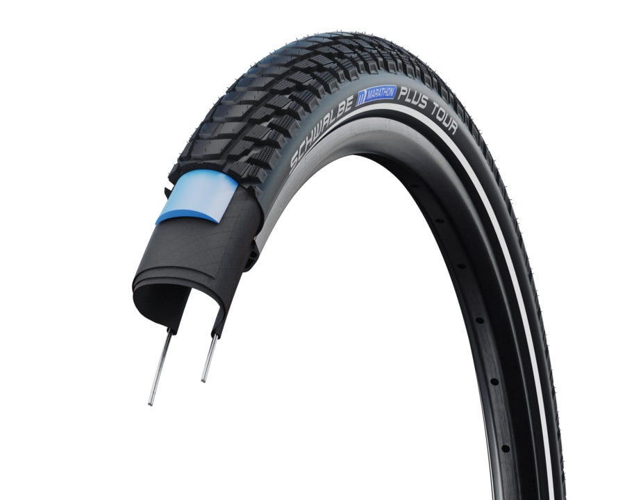 Schwalbe Marathon Plus Tour – kabelgebunden – Addix E – Smart Dualguard – 28 x 1,75 – Schwarz + Reflex