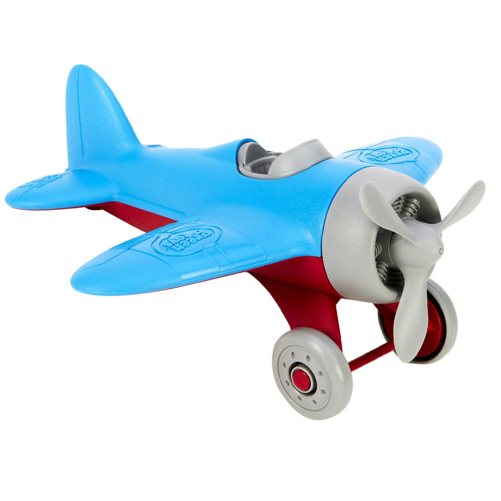 Grünes Spielzeug Flugzeugblau recycelte Kunststoff