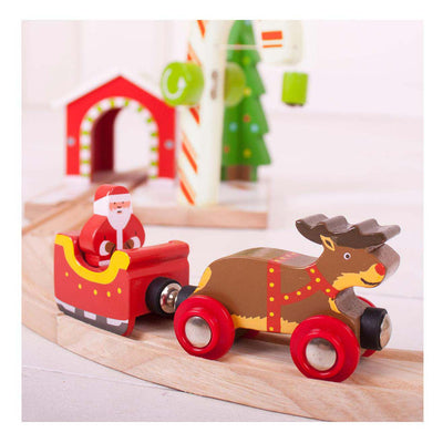 Bigjigs Houten Santa Claus, Slee und Rendier