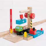 Bigjigs Holzschiene Container Werft - afbeelding 3