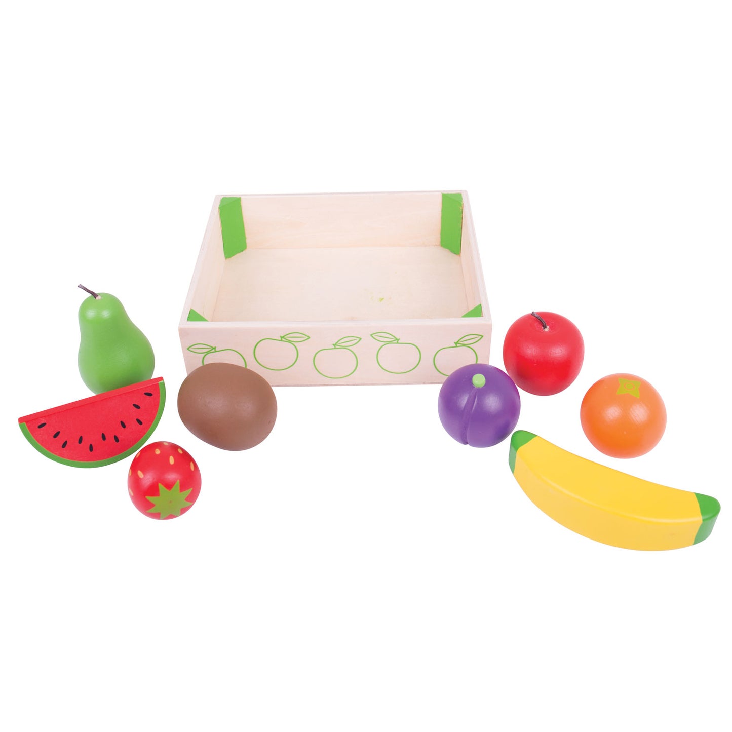 Bigjigs Holzkiste mit Obst, 9dlg.