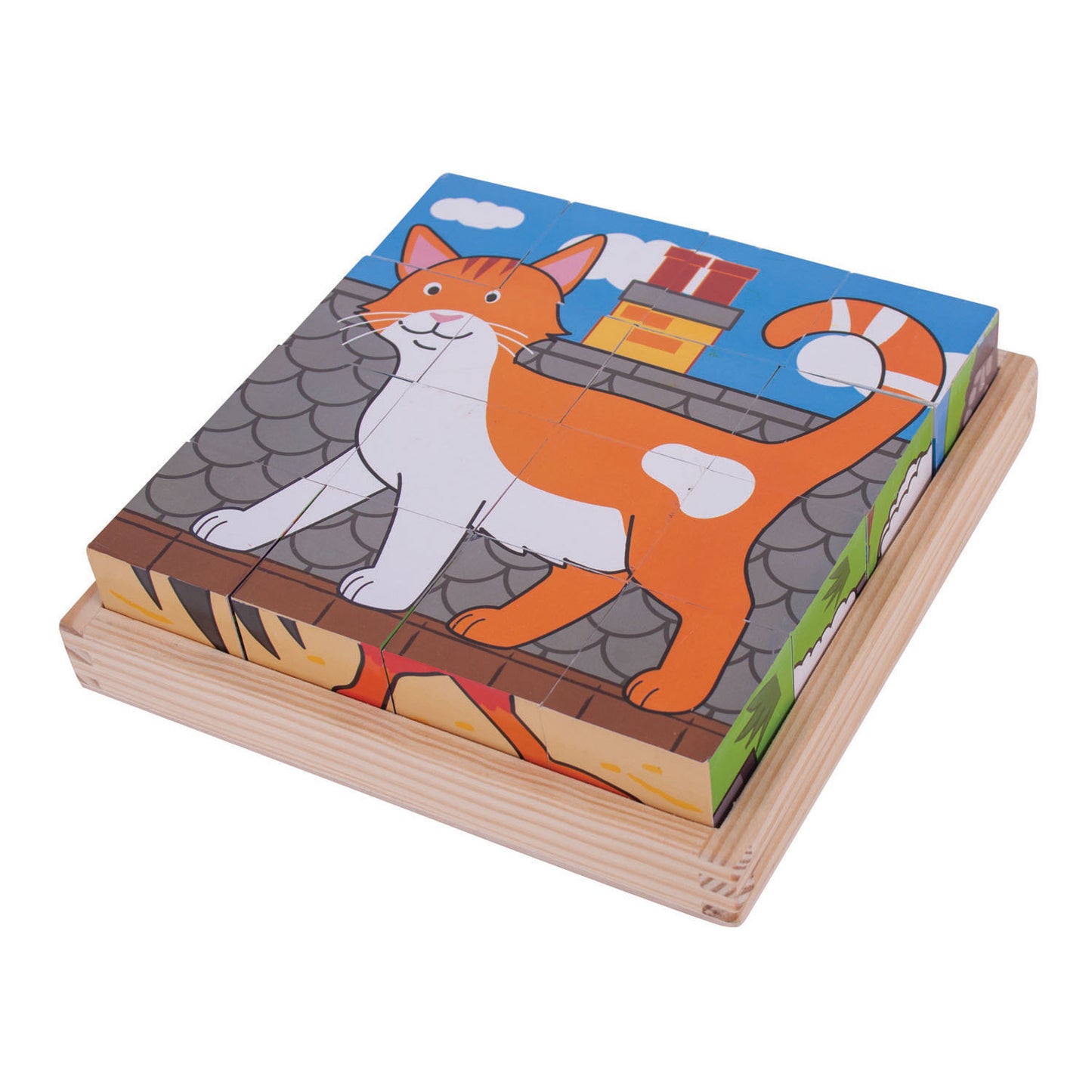Bigjigs Holzblock -Puzzle Nutztiere