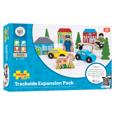 Bigjigs Spielfiguren und Fahrzeuge aus Holz, 32-tlg.