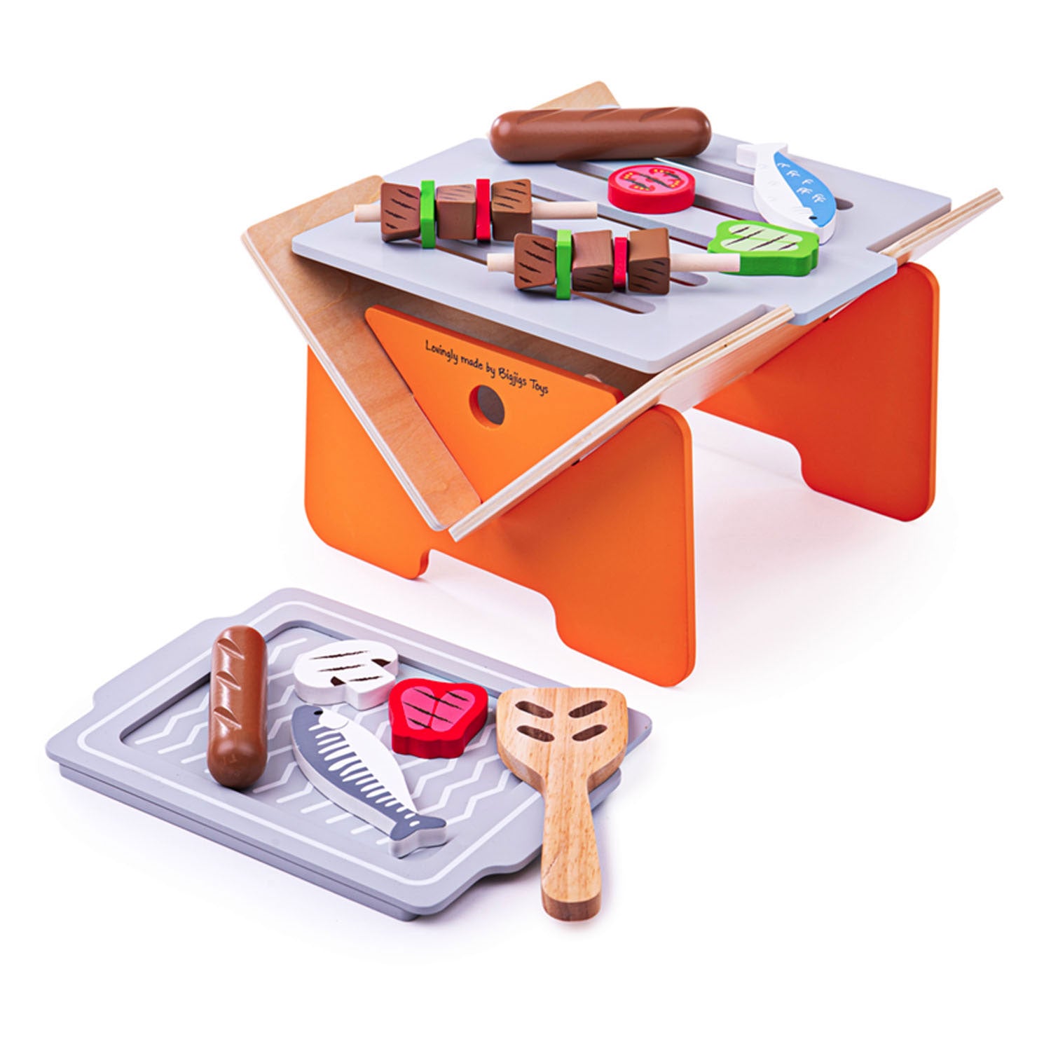Bigjigs Holzgrill mit Accessoires, 10dlg.