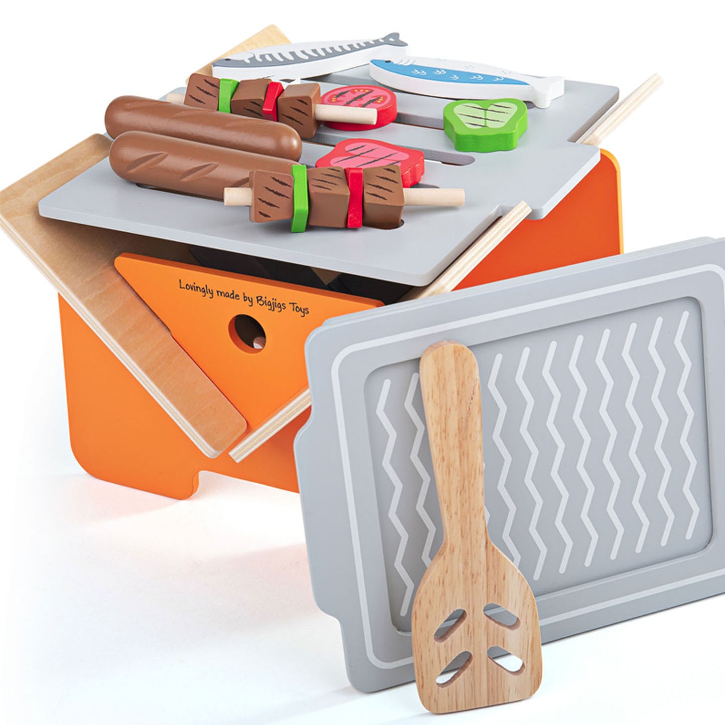 Bigjigs Holzgrill mit Accessoires, 10dlg.