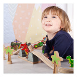 Bigjigs Holzschienen platzende Brücke T-Rex Dino, 7dlg. - afbeelding 2