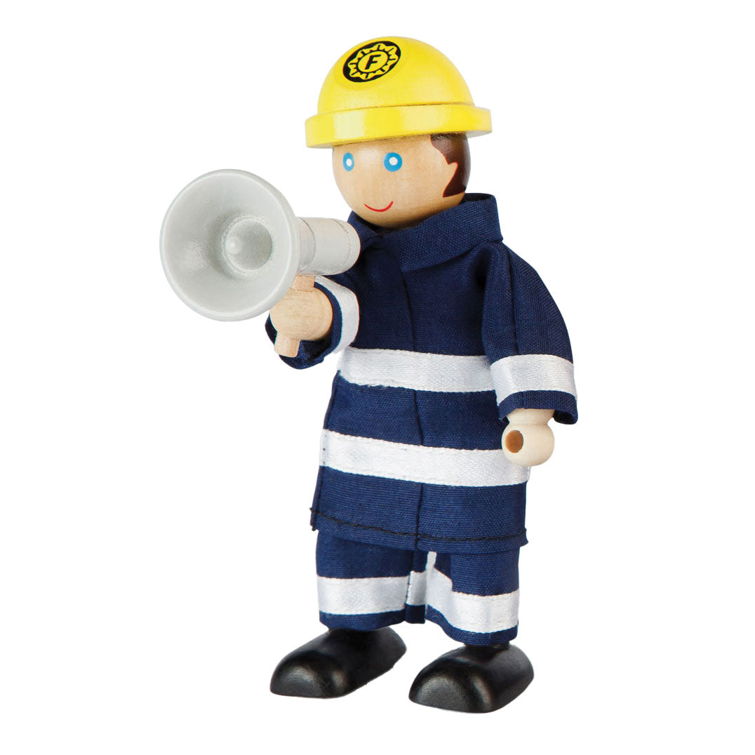 Tidlo Houten Dollhouse Puppen Feuerwehrleute, 4st.