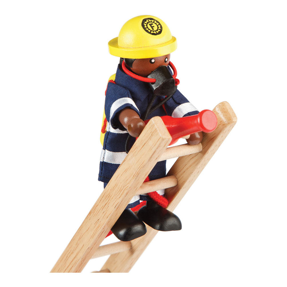 Tidlo Houten Dollhouse Puppen Feuerwehrleute, 4st.