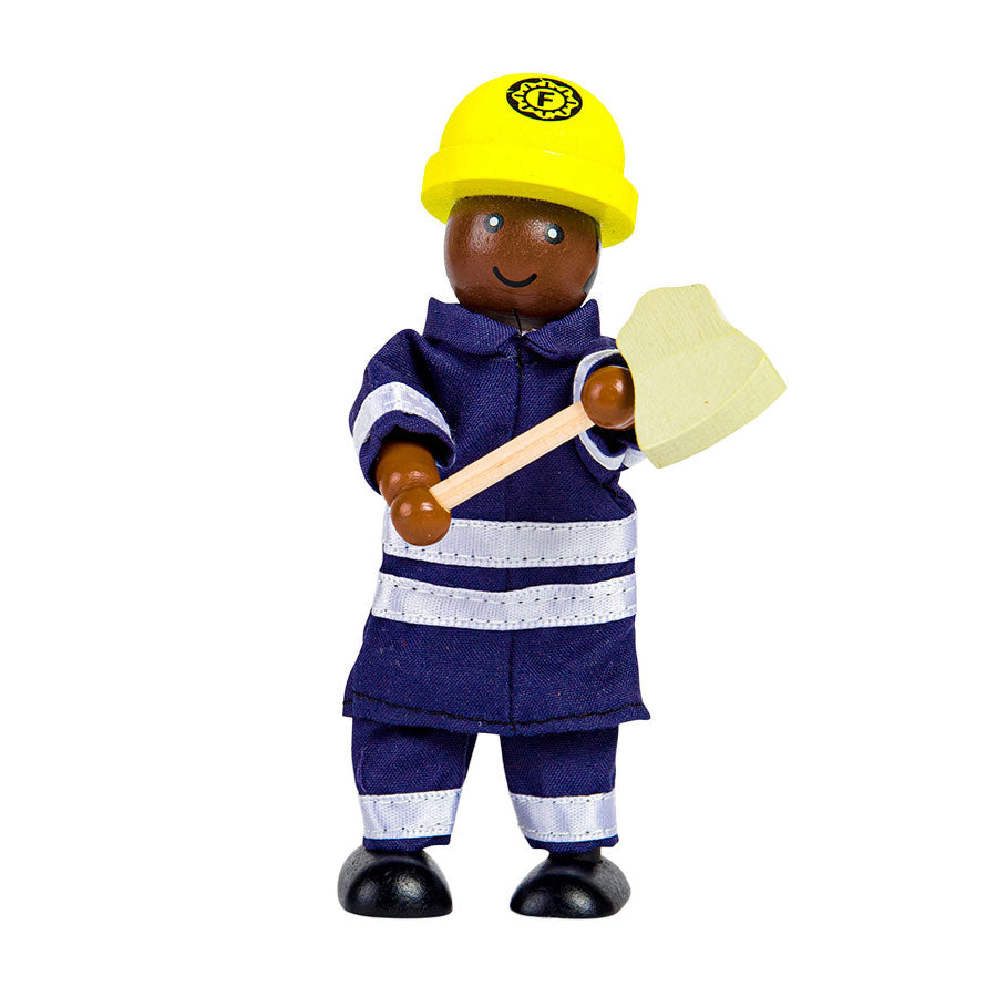 Tidlo Houten Dollhouse Puppen Feuerwehrleute, 4st.