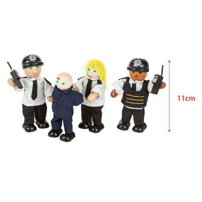 Tidlo Wooden Dollhouse Dolls Police und Crook, 4st.