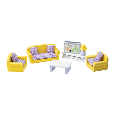 Tidlo Wooden Dollhouse Möbel Wohnzimmer, 9dlg.