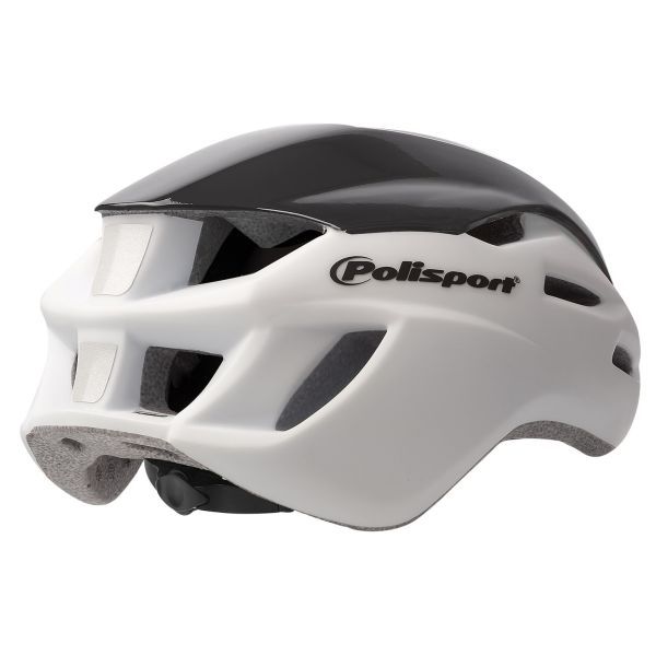 Polisport-Helm Aero Road Matt White Shine Schwarz gelb M 55-58 cm