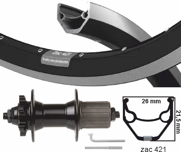 KGs Hinterrad 28 Zoll (622) ZAC421 SW ZIL-Scheibe 8-10 SP 6 Bolzenausfälle