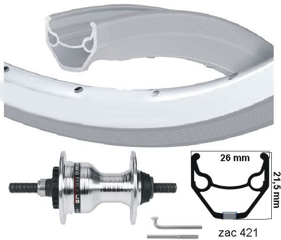 KGS -Vorderrad 28 Zoll (622) Zac 2000 Silber -Rollerbrake