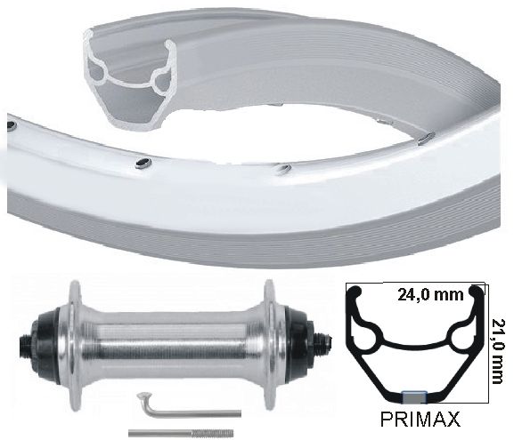 KGS-Vorderrad 28 Zoll (622) Rim Mach-1 ER-10 Silberversagen Hub