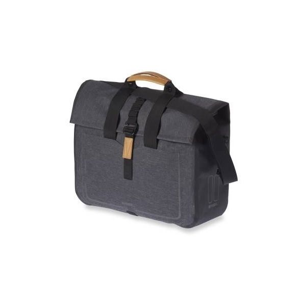 Basil Urban Dry Business Bag - wasserdichte Fahrrad-Umhängetasche, 20L Fassungsvermögen, anthrazitfarben