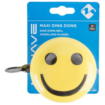 M-Wellen Fahrradglocke Ding-dong Ø80mm Smiley Gelb