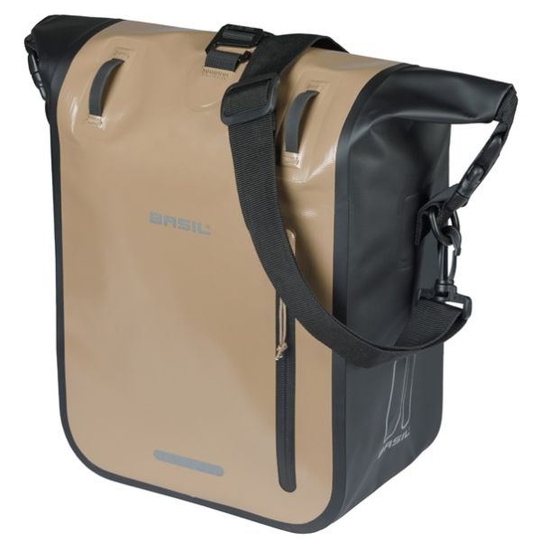 Basil einzelne Fahrradtasche Rivo M Plane Mik 12–15 l 14 x 25 x 38 cm – Sandschwarz