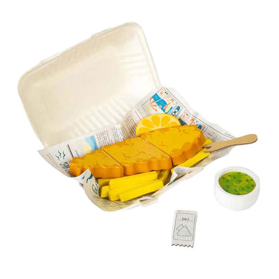 Bigjigs Holzfische und Pommes spielen Set, 26dlg.