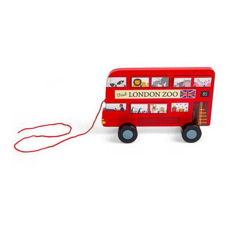 Bigjigs Londoner Bus-Pullfigur aus Holz