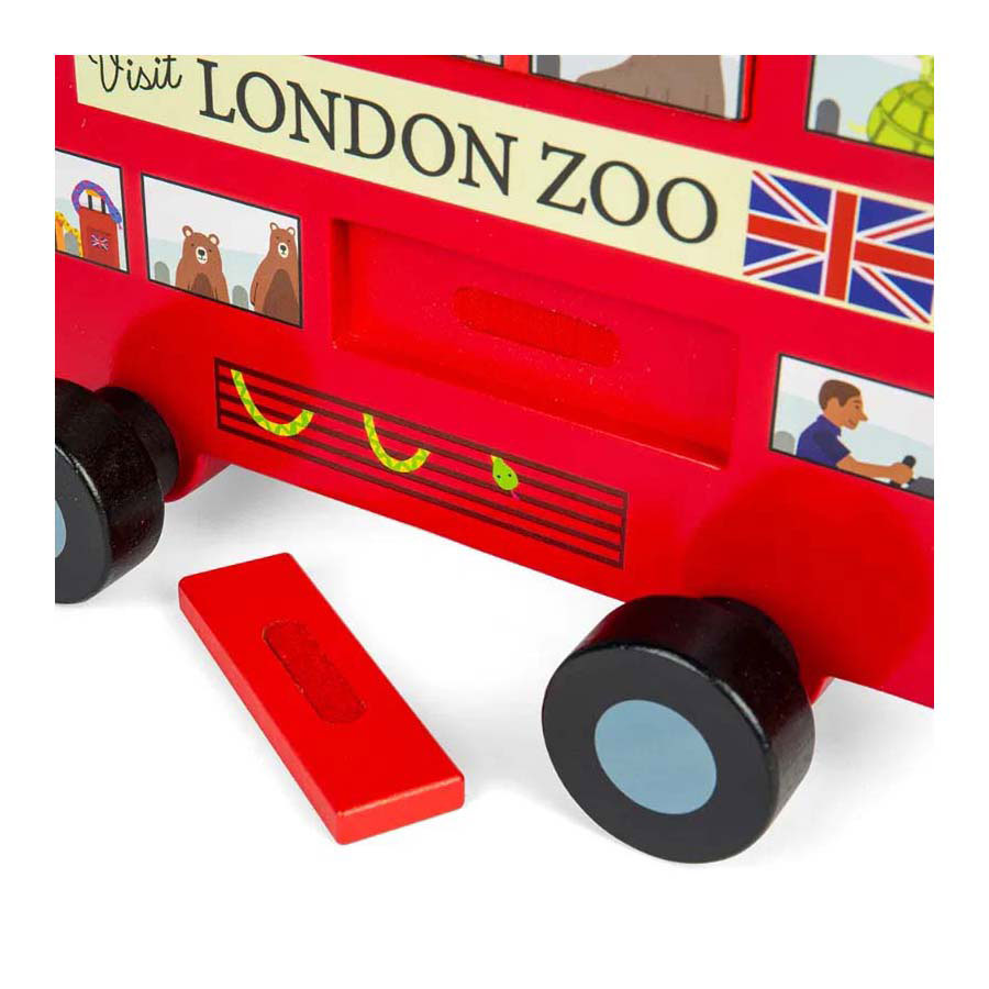 Bigjigs Londoner Bus-Pullfigur aus Holz