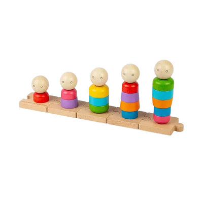 Bigjigs Holz Regenbogenfamilie Stapelspielzeug, 25dlg.