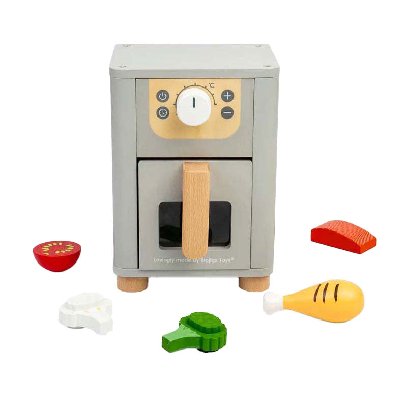 Bigjigs Holz-Luftfritteusen-Spielset, 5-teilig.