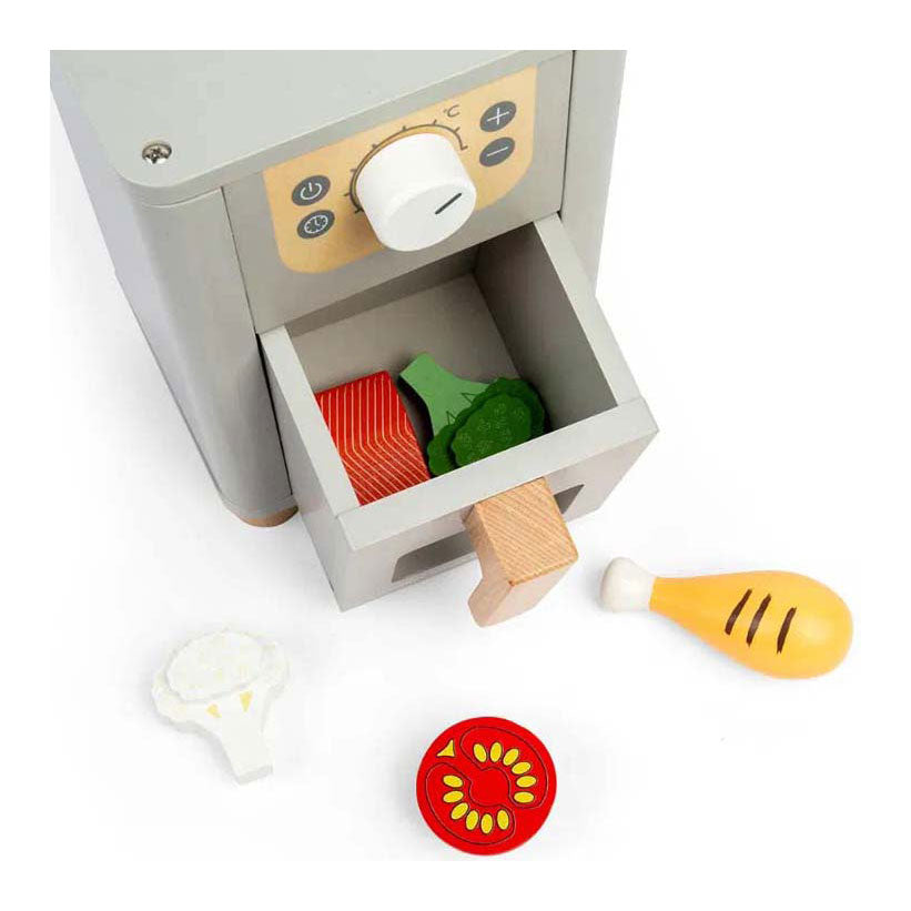 Bigjigs Holz-Luftfritteusen-Spielset, 5-teilig.