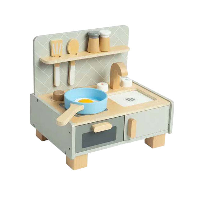 Bigjigs hölzerne Tischtischküche, 7dlg.