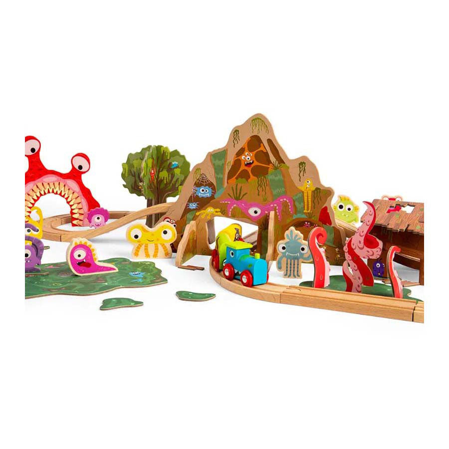 Bigjigs Holzmonsterzug Set, 50dlg.