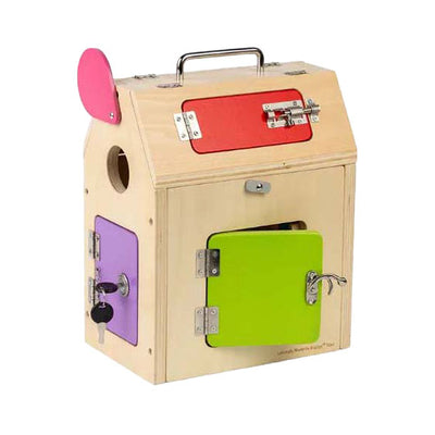 Bigjigs Holzhaus mit Gräben und Bolzen, 5dlg.