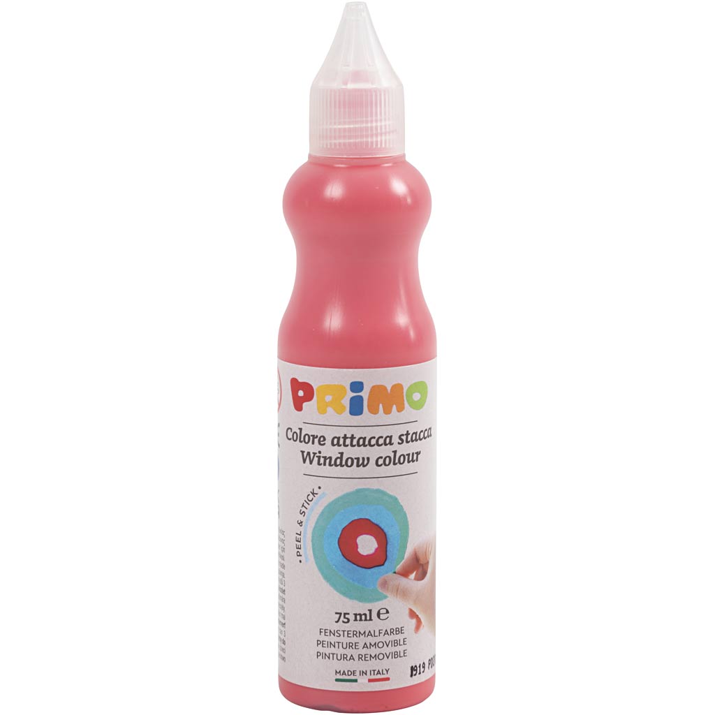 Primo Fensterfarbe, D: 3,2 cm, ca. 75 ml, rot, 75 ml 1 Flasche