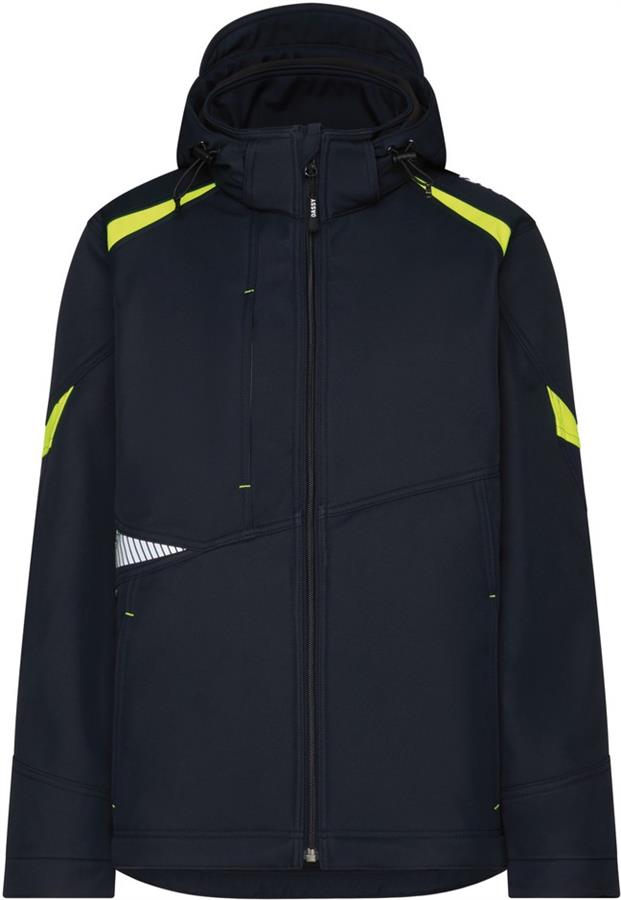 Dassy Softshell Kalama Polyester Nachtblau fluoreszierend gelb s