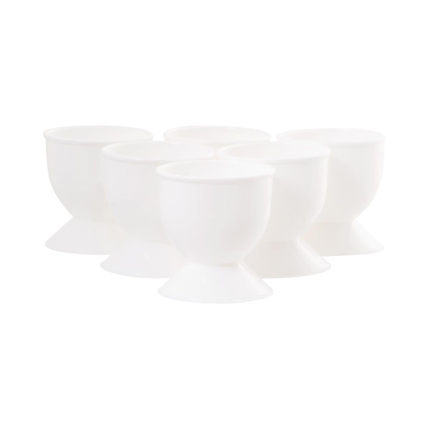 Eierbecher-Set aus Kunststoff, 6-teilig, weiß