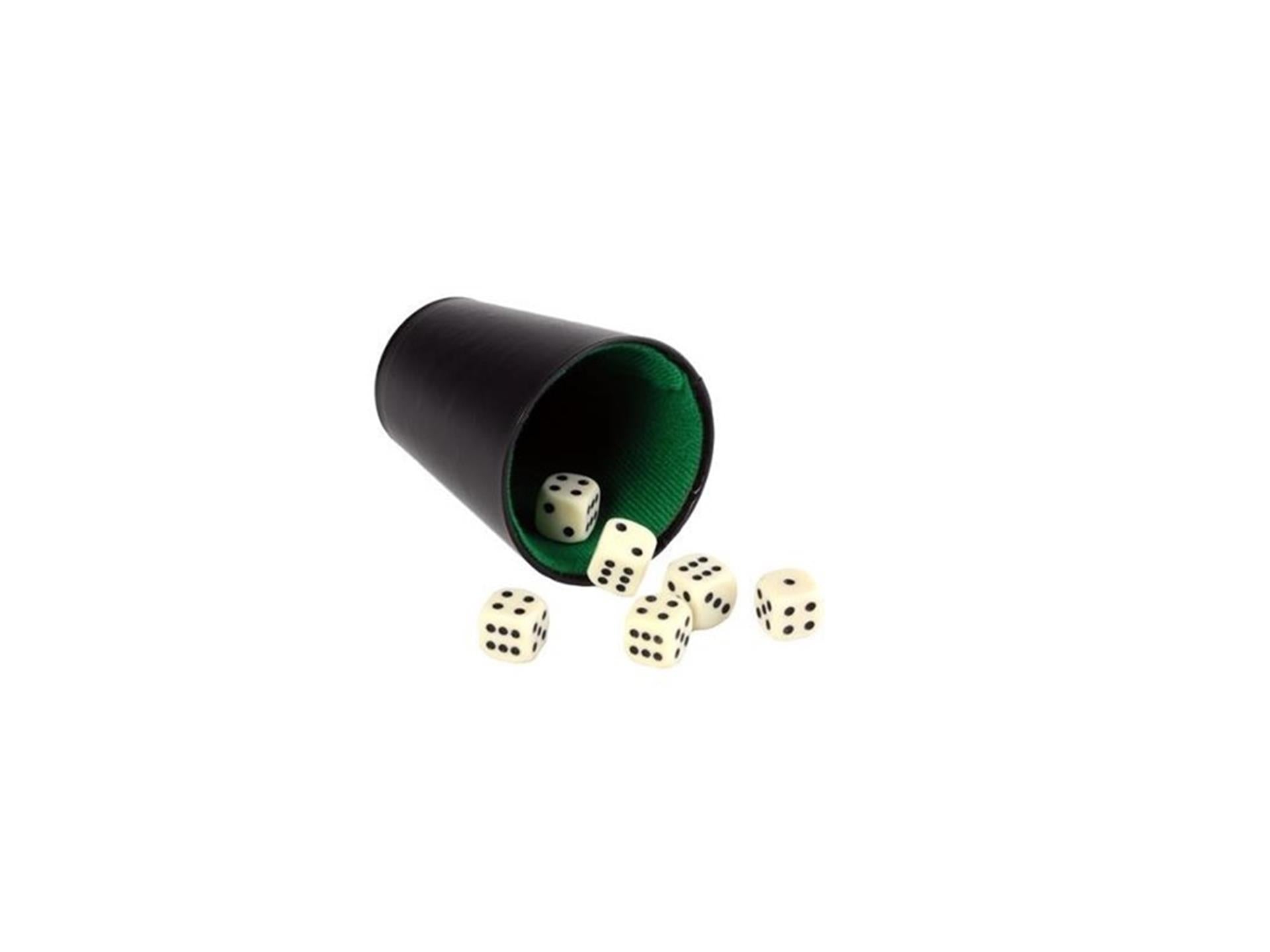 Longfield Pokerbecher 9 cm aus schwarzem Kunstleder