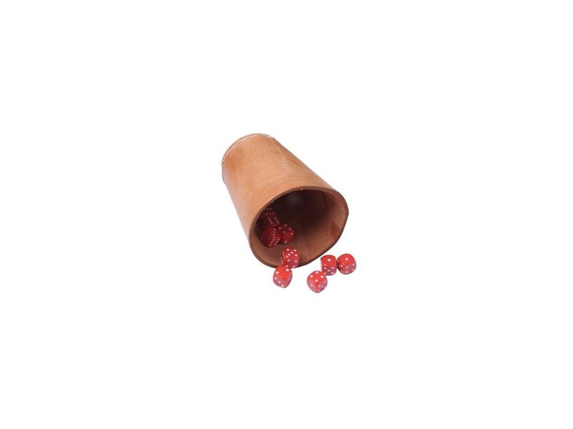 Longfield Pokerbecher 10 cm aus braunem Leder