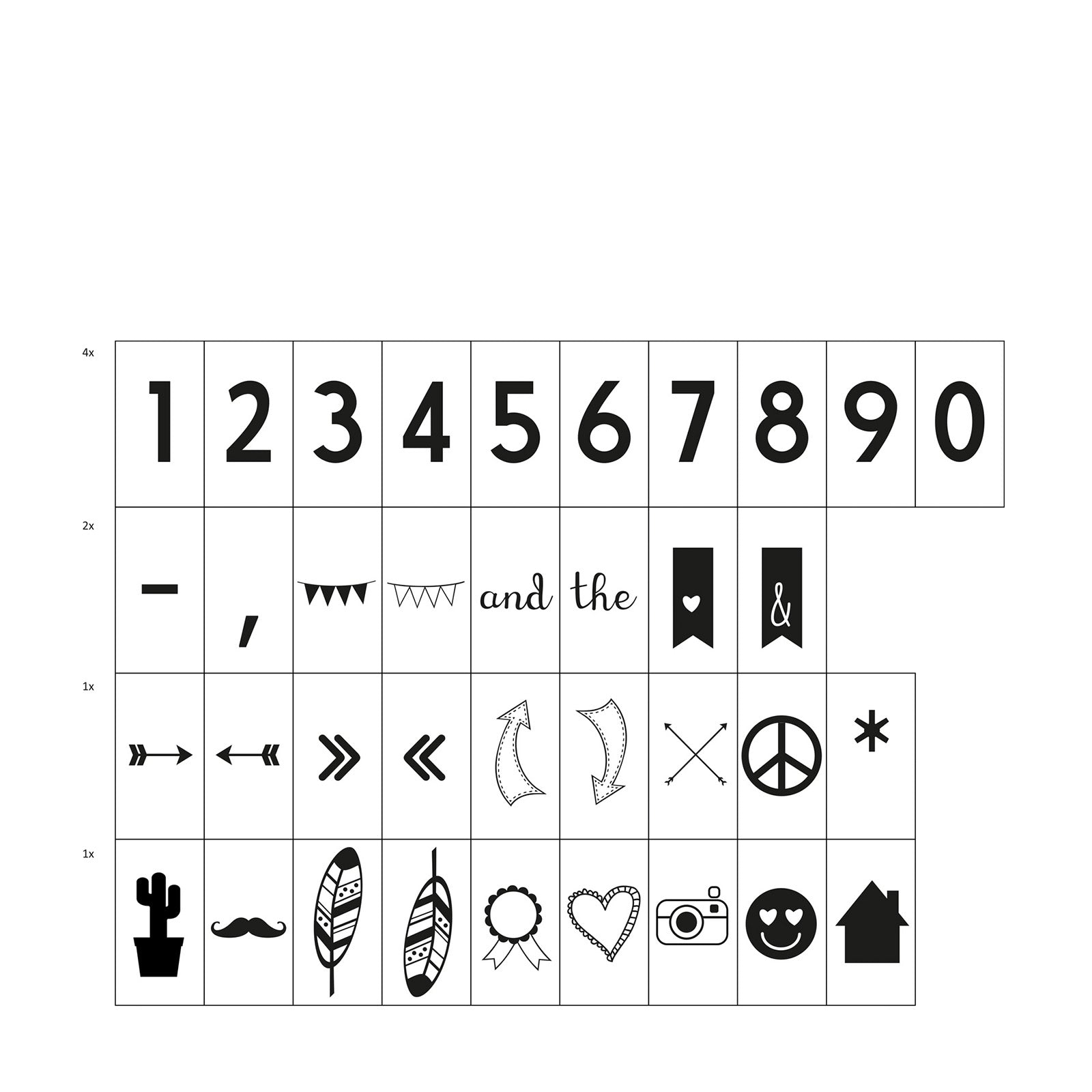 Vaessen creative • Leuchtbox Funky Symbols 74 Stück