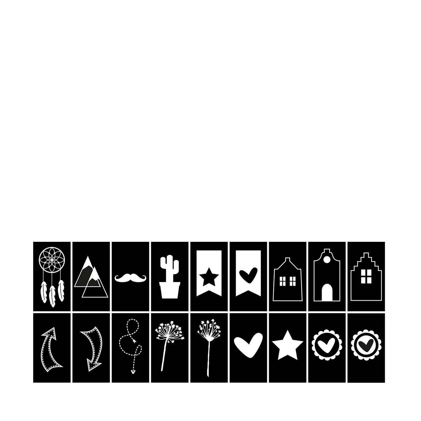 Vaessen creative • Leuchtkasten monochrome Symbole 18tlg