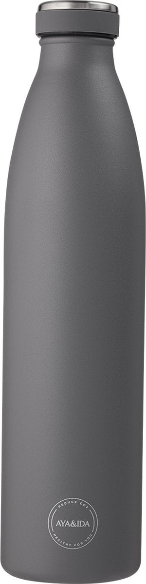Aya ida - Trinkflasche - Thermoskanne - Wasserflasche - 1000ml - Dunkelgrau
