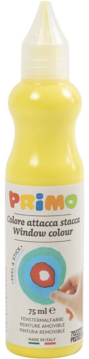 Primo Fensterfarbe, D: 3,2 cm, ca. 75 ml, gelb, 75 ml 1 Flasche