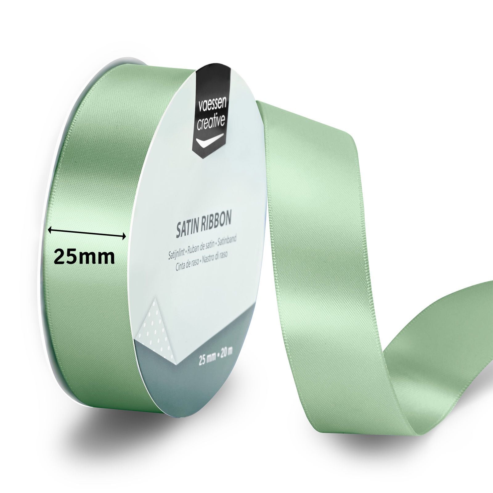 Vaessen creative • Satinband 20 m x 25 mm Salbeigrün