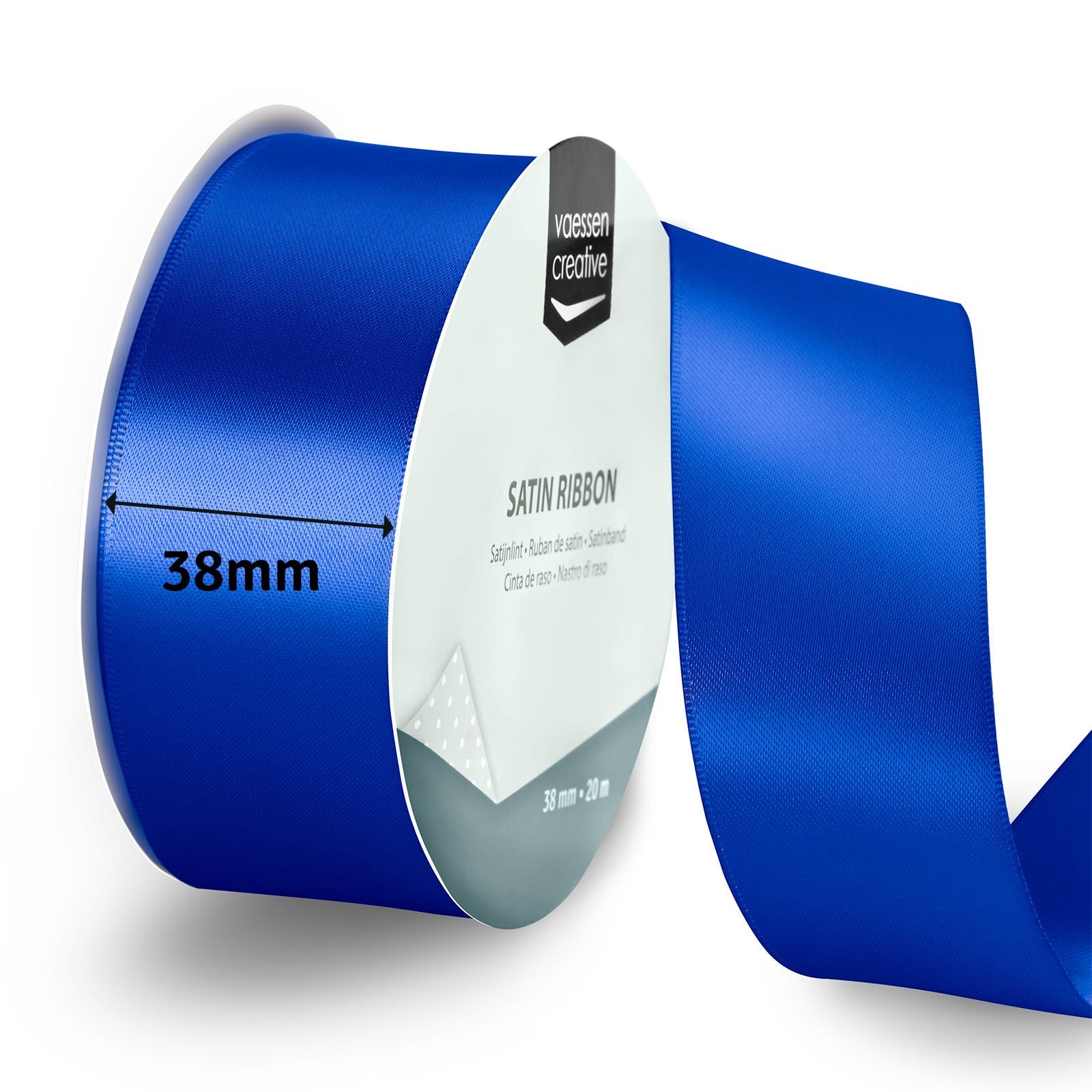 Vaessen creative • Satinband 20 m x 38 mm elektrisches Blau