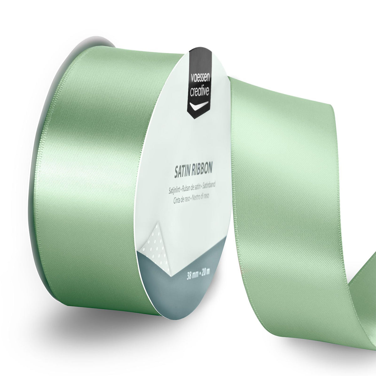Vaessen creative • Satinband 20 m x 38 mm Salbeigrün