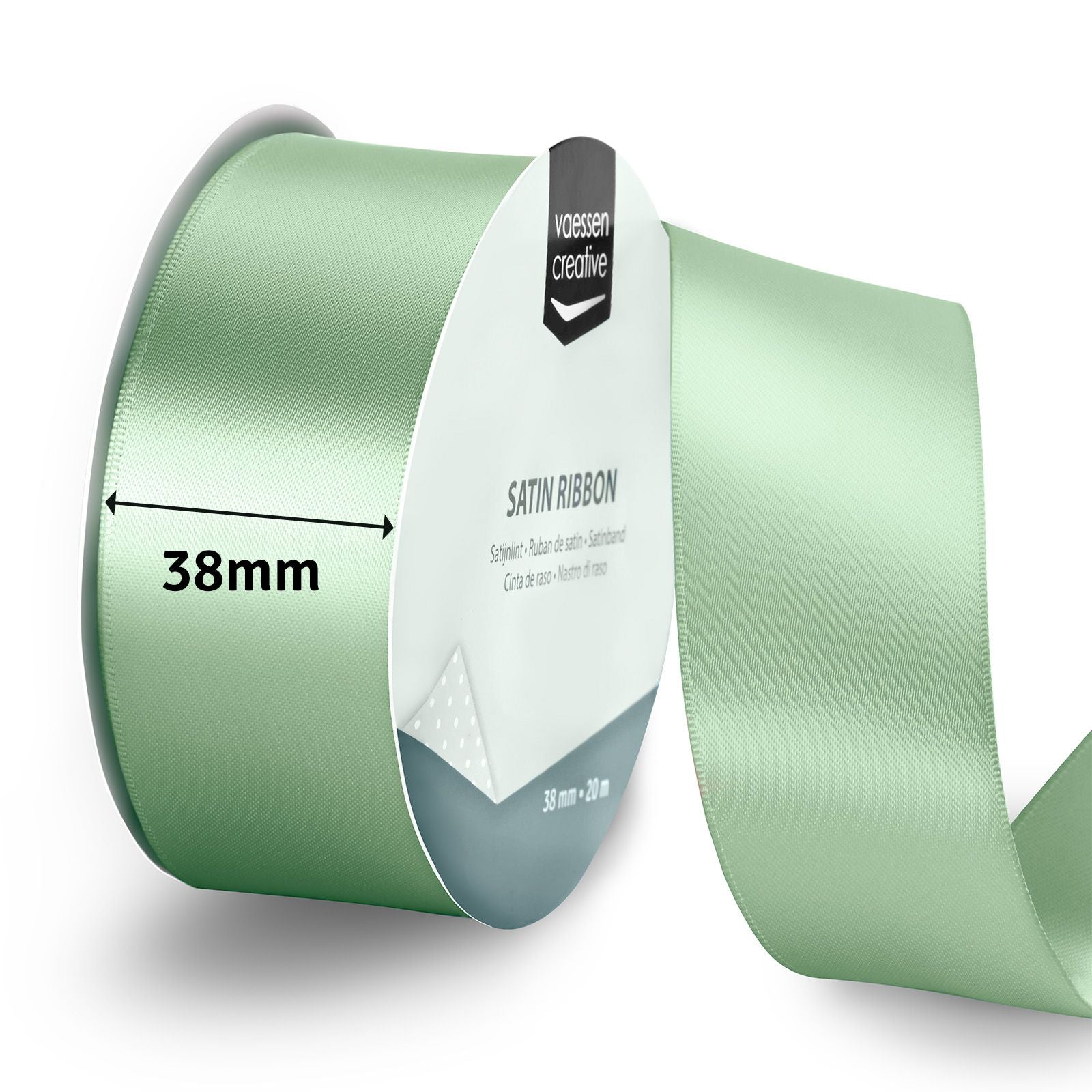 Vaessen creative • Satinband 20 m x 38 mm Salbeigrün