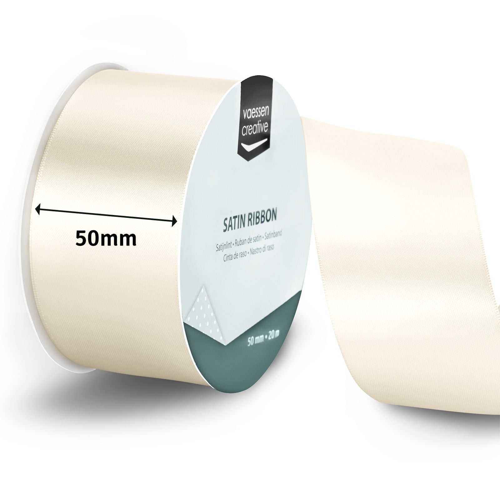 Vaessen creative • Satinband 20mx50mm antikweiß